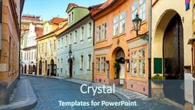  Presentation with czech republic - Slides consisting of old street in prague background and a ocean colored foreground