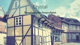  Presentation with old style - Presentation theme having old street in quedlinburg germany instagram style filtred image background and a mint green colored foreground