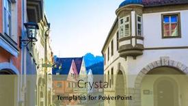  Presentation with bavaria - Colorful PPT layouts enhanced with old-street-in-the-historic backdrop and a mint green colored foreground