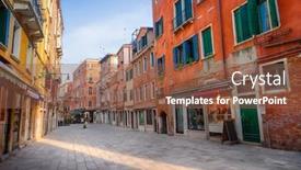  Presentation with venice - PPT layouts with old-street-in-venice-italy background and a tawny brown colored foreground