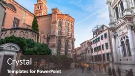  Presentation with venice - Beautiful presentation featuring old-street-in-venice-italy backdrop and a dark gray colored foreground