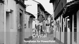  Presentation with old buildings - Presentation theme consisting of old street with historic buildings background and a gray colored foreground