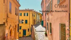  Presentation with old - Slide set consisting of old-streets-in-santarcangelo-di background and a coral colored foreground