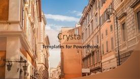  Presentation with old soho street - Slide deck consisting of old-streets-of-rome-italy background and a coral colored foreground