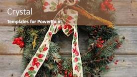  Presentation with advent - Cool new slide deck with old style advent wreath hanging on an wooden wall backdrop and a coral colored foreground