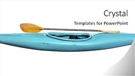  Presentation with kayak - Amazing slide set having old style blue plastic whitewater backdrop and a white colored foreground