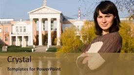  Presentation with medieval building columns - Amazing presentation having old style building with columns backdrop and a  colored foreground