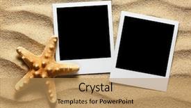  Presentation with old style - Slide set enhanced with old style empty photo card background and a coral colored foreground