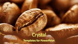  Presentation with coffee beans - Cool new slide set with old style food - coffee beans background backdrop and a tawny brown colored foreground