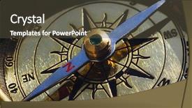  Presentation with close up view of the compass on old paper - Colorful presentation theme enhanced with old style gold compass closeup backdrop and a  colored foreground