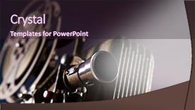  Presentation with old style - PPT theme featuring old style movie projector still background and a wine colored foreground