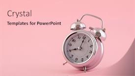  Presentation with old style - Amazing presentation theme having old-style-silver-alarm-clock backdrop and a lemonade colored foreground