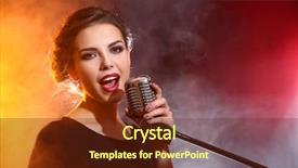  Presentation with biology bacteria colourful 3d - Colorful slide set enhanced with old style stage - elegant woman singing in colourful backdrop and a tawny brown colored foreground