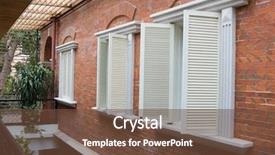  Presentation with old style - Slides having old style white wooden shutters background and a tawny brown colored foreground