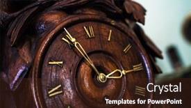  Presentation with clock face - Slide set enhanced with old style wooden clock face background and a wine colored foreground