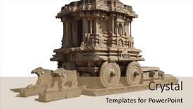  Presentation with india temple - Slide deck enhanced with old subcontinet - stone chariot at vittalla temple background and a coral colored foreground