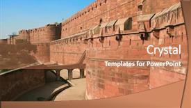  Presentation with india fort - Colorful slides enhanced with old subcontinet - walls of agra fort backdrop and a coral colored foreground