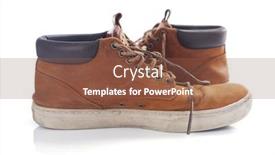  Presentation with leather shoes - Colorful PPT theme enhanced with old-suede-leather-travel-vintage backdrop and a tawny brown colored foreground