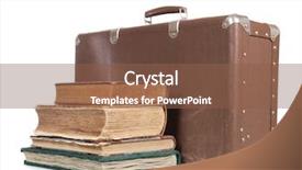  Presentation with old book - Presentation theme having old suitcase and a book background and a tawny brown colored foreground