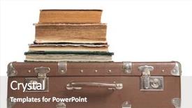  Presentation with old bible - PPT theme enhanced with old suitcase and a book background and a tawny brown colored foreground
