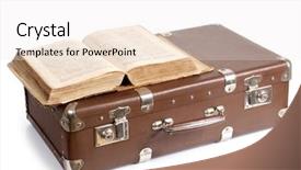  Presentation with old photo - PPT layouts consisting of old suitcase and a book background and a white colored foreground