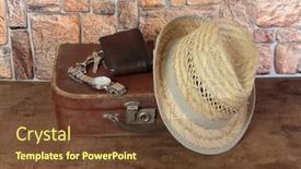  Presentation with personal - Theme enhanced with old-suitcase-and-personal-items background and a tawny brown colored foreground