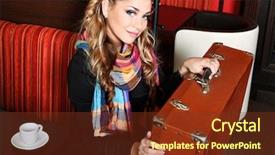  Presentation with old dublin - Theme having old suitcase at a caf background and a tawny brown colored foreground