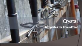  Presentation with weapons - PPT theme featuring old swords medieval weapons blades background and a gray colored foreground