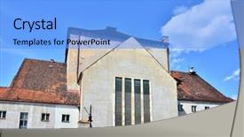  Presentation with tenement house in poland - PPT theme enhanced with old synagogue in poznan poland background and a light blue colored foreground