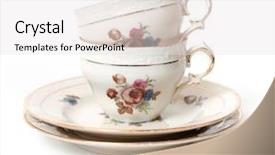  Presentation with tea cup - Audience pleasing PPT theme consisting of old tea cup backdrop and a white colored foreground