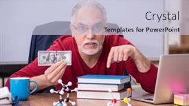  Presentation with teacher - Amazing presentation design having old-teacher-physicist-in-remuneration backdrop and a lemonade colored foreground