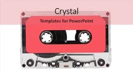  Presentation with cassette - Cool new presentation theme with old technology - vintage red blank audio cassette backdrop and a coral colored foreground