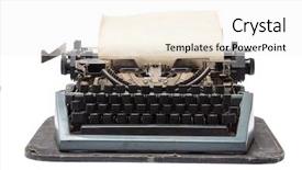  Presentation with vintage paper - Colorful PPT theme enhanced with old technology - vintage typewriter with paper isolated backdrop and a white colored foreground