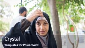  Presentation with woman muslim - Presentation enhanced with old tehran - beautiful muslim woman spending time background and a  colored foreground