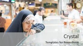  Presentation with woman muslim - Presentation theme having old tehran - beautiful muslim woman spending time background and a  colored foreground