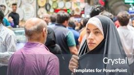  Presentation with woman muslim - Amazing presentation design having old tehran - beautiful muslim woman spending time backdrop and a  colored foreground