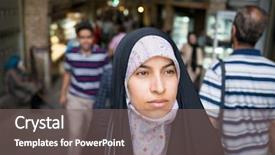  Presentation with woman muslim - Amazing presentation theme having old tehran - beautiful muslim woman spending time backdrop and a  colored foreground