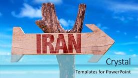  Presentation with iran - Colorful presentation theme enhanced with old tehran - iran wooden sign backdrop and a arctic colored foreground