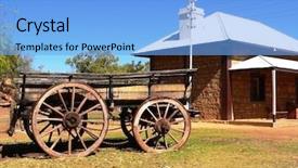  Presentation with station - Audience pleasing presentation consisting of old telegraph station alice springs backdrop and a light blue colored foreground