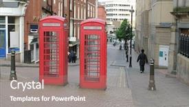  Presentation with old england - Cool new presentation design with old telephone box in birmingham backdrop and a  colored foreground
