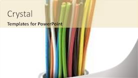  Presentation with old telephone - Cool new theme with old telephone cable isolated on white background backdrop and a blonde colored foreground