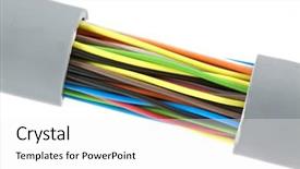  Presentation with old telephone - Slide set with old telephone cable isolated background and a  colored foreground