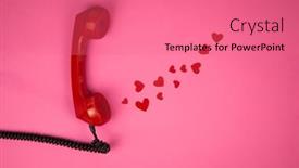 Presentation with old telephone - PPT theme having old-telephone-handset-and-red background and a coral colored foreground