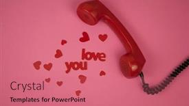  Presentation with old telephone - PPT layouts consisting of old-telephone-handset-and-red background and a coral colored foreground