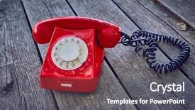  Presentation with old telephone - Slides enhanced with old telephone on a lakeside background and a  colored foreground