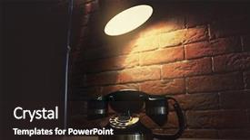  Presentation with old telephone - Slide deck consisting of old telephone on the table in dark room background and a wine colored foreground