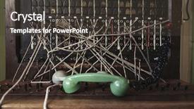  Presentation with old telephone - Colorful slide set enhanced with old telephone pbx switchboard backdrop and a dark gray colored foreground