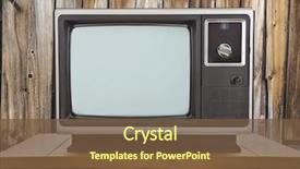  Presentation with wood rustic - Theme having old television and table background and a tawny brown colored foreground