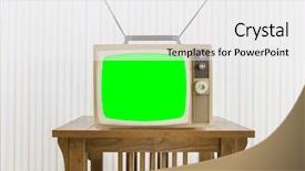  Presentation with antenna - PPT theme with old television with antenna background and a white colored foreground