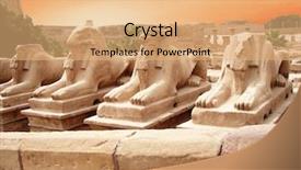  Presentation with ancient egypt - PPT theme with old temple - ancient statues in a egypt background and a coral colored foreground